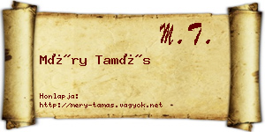 Méry Tamás névjegykártya